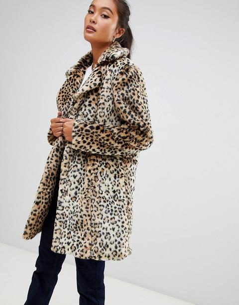 Parisian - Cappotto In Pelliccia Sintetica Con Stampa Maculata - Multicolore
