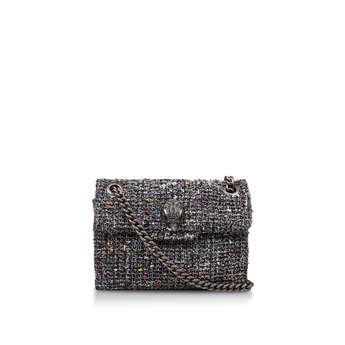 Kurt Geiger London Mini Tweed Kensington - Black Tweed Mini Shoulder Bag