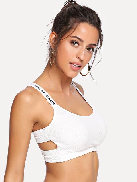 Sexy Lettera Tagliato Reggiseni Bianco Biancheria