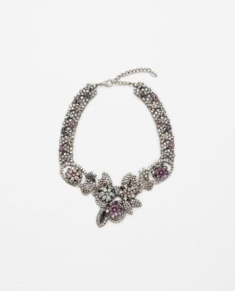 Collar Cristales Flores