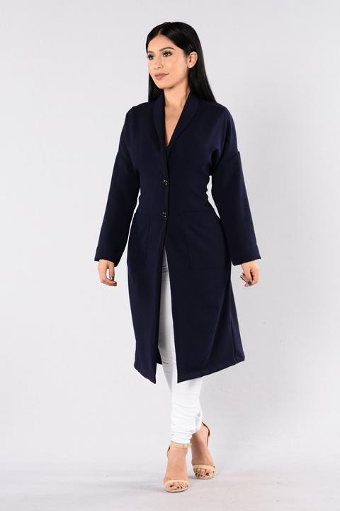 Properly Courted Coat - Navy