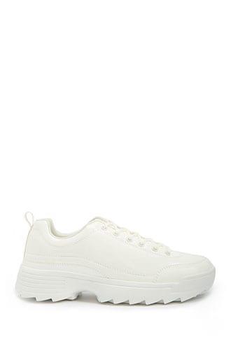 Forever 21 Iridescent Low Top Sneakers White/white