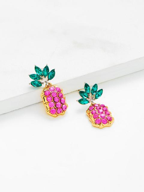 Pendientes En Forma De Piña Con Pedrería