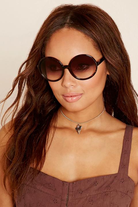 Tortoiseshell Round Sunglasses