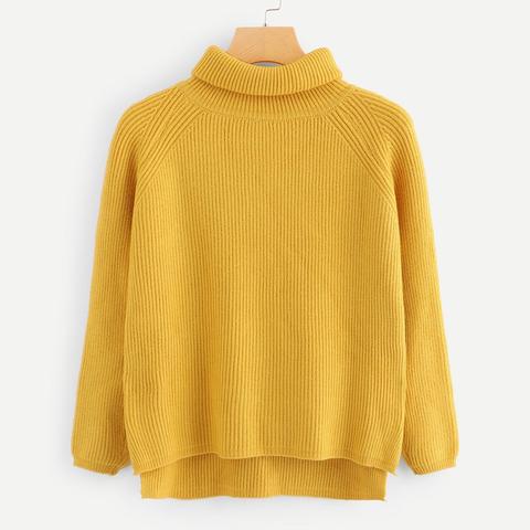 Per Tutti I Giorni Colore Unico Asimmetrico Giallo Maglie