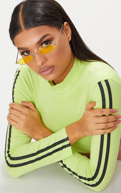 Yellow Small Oval Retro Sunglasses