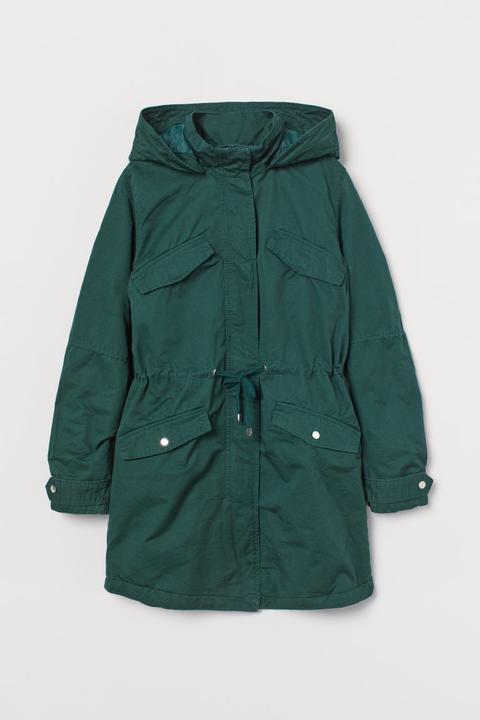 Parka En Sarga De Algodón - Verde