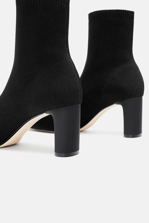 Fabric Heeled Ankle Boots from Zara on 
