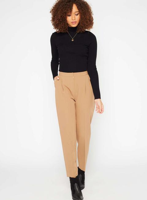 Camel Peg Leg Trousers from Miss 