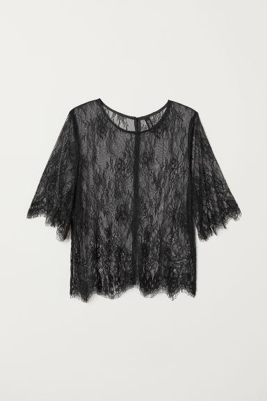 H & M - Blouse En Dentelle - Noir