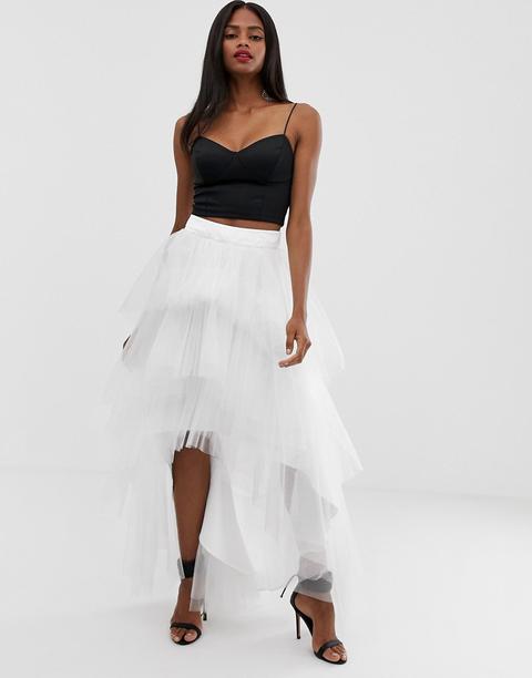 Chi Chi London - Gonna In Tulle A Strati - Bianco