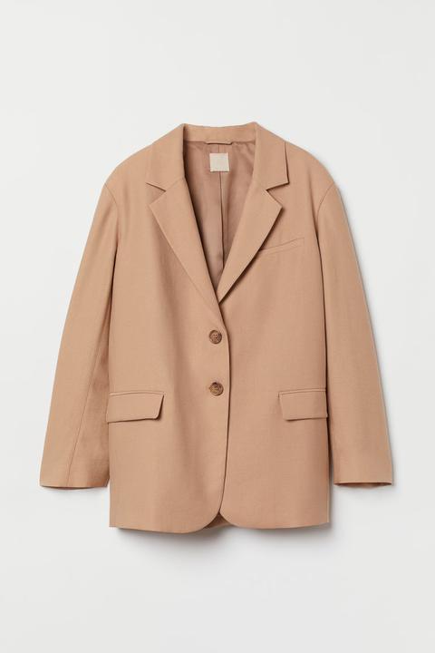 Oversized Lyocell Jacket - Beige