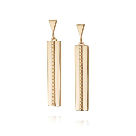 Palm Ridge Drop Earrings 18ct Gold Plate