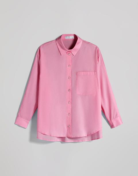 Camisa Manga Larga Oversize Bolsillo