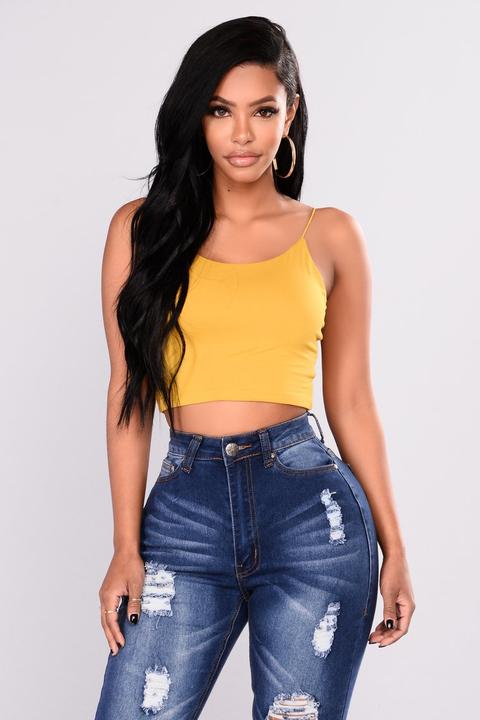 Kiki Cropped Top - Mustard