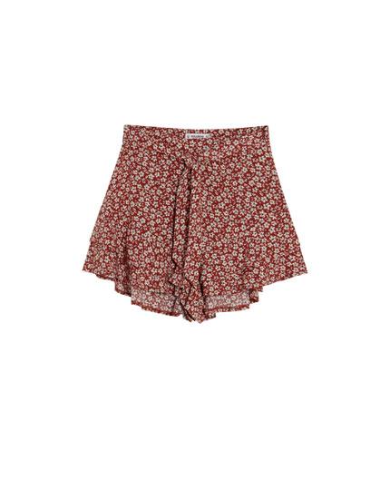 Shorts Mit Volants Und Blumenprint