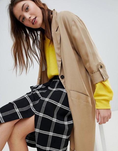 Bershka - Trench A Cascata - Cuoio