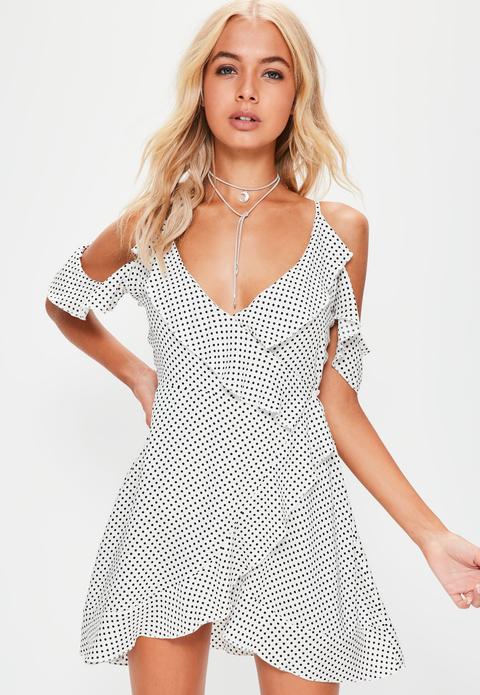 White Base Polka Dot Tea Dress