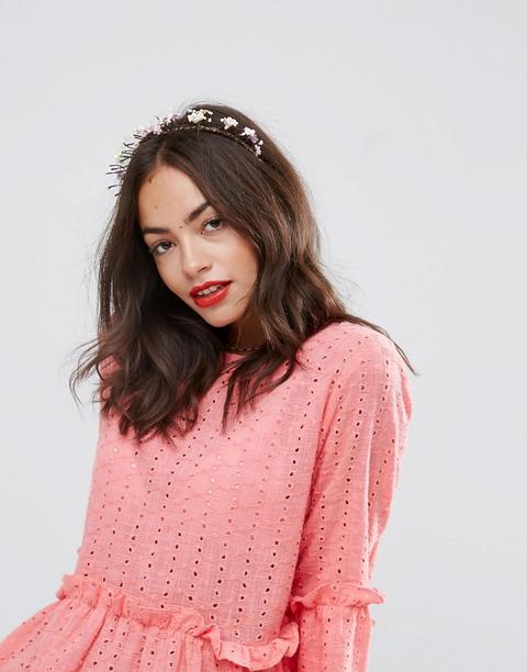 Asos - Coroncina Per Capelli Con Fiori Di Carta - Marrone