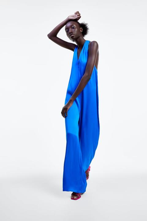satin jumpsuit zara
