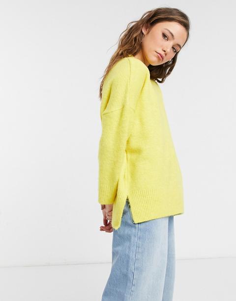 Jersey Amarillo Con Acabado Cepillado De Topshop