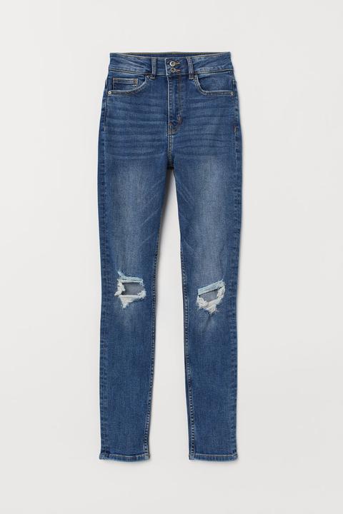 Skinny High Waist Jeans - Blue - Damen