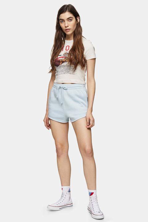 Womens Pale Blue 90's Mini Runner Shorts - Pale Blue, Pale Blue