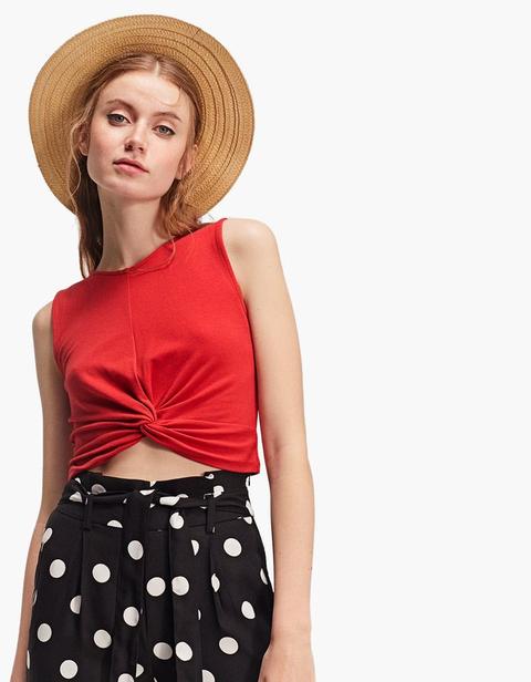 Cropped Con Nodo Rosso