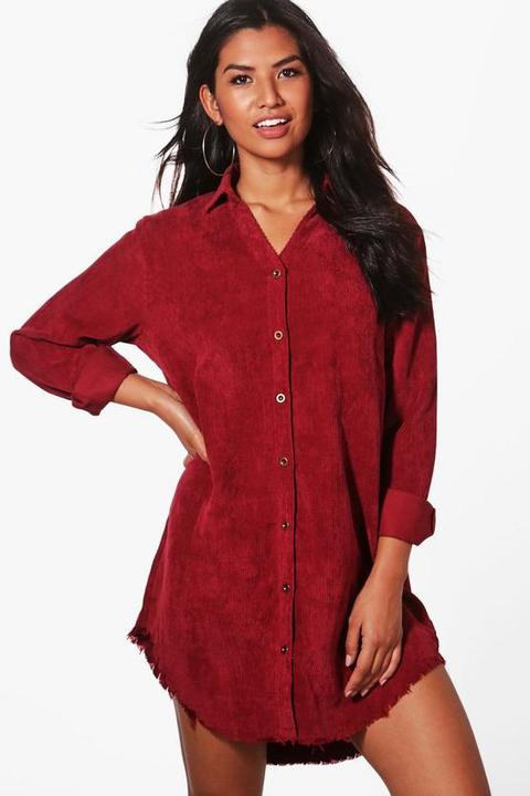 Distressed Baby Cord Shirt Dress