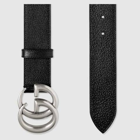 leather belt with double g buckle