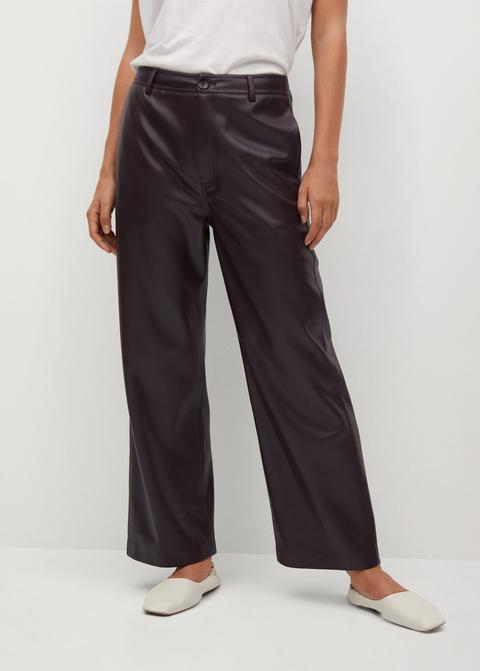 Pantalón Culotte Efecto Piel