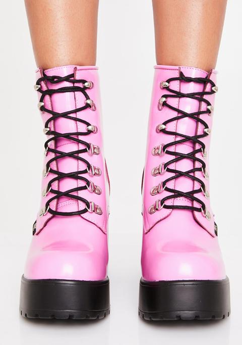 pink combat boots