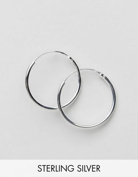 Asos Design - Orecchini A Cerchio In Argento Sterling Da 20 Mm - Argento