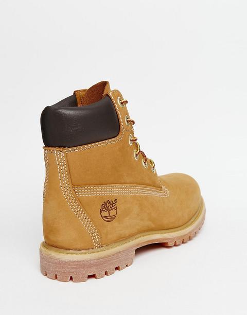 Botas Premium Planas Beis Trigo De 6 Pulgadas Con Cordones De Timberland