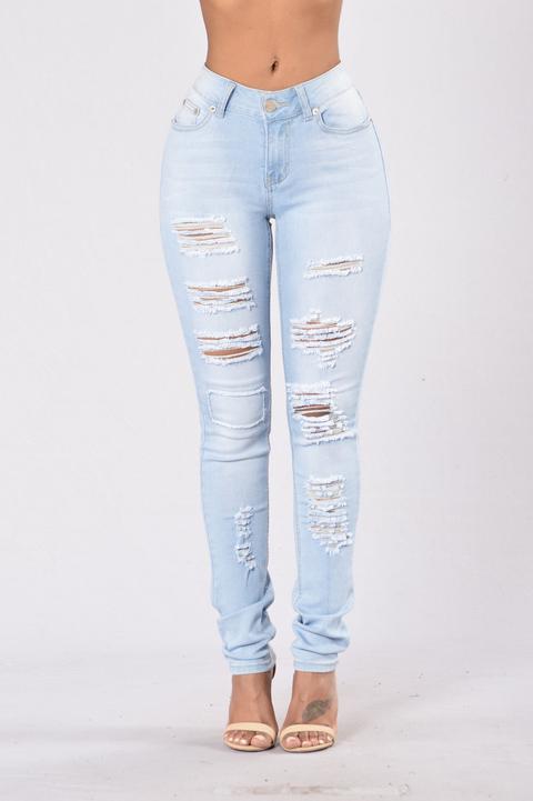 baby blue denim jeans