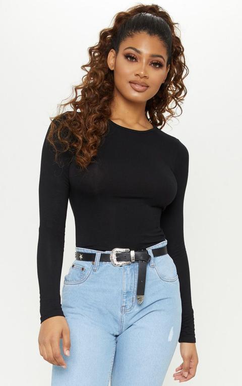 Tall Black Basic Long Sleeve Top
