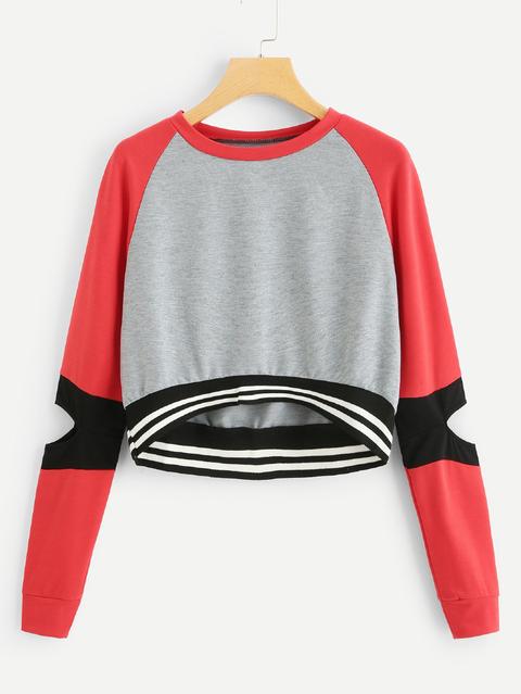 Felpa Con Maniche Raglan Incrociata