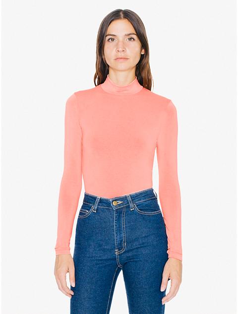 Brushed Jersey Turtleneck Top