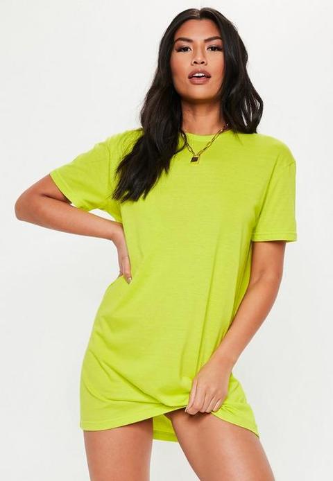 neon green t shirt dress