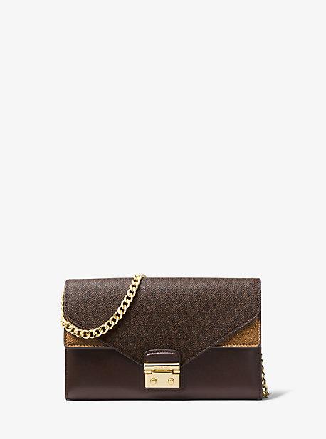 Cartera Sloan De Piel Con Estampado De Logotipos Y Cadena
