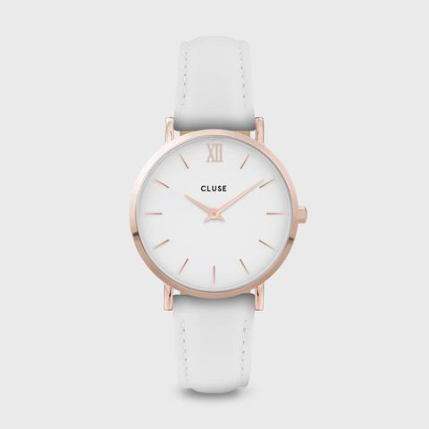 Minuit Leather Rose Gold White/white White