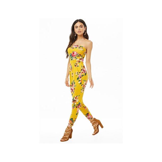 forever 21 mustard jumpsuit