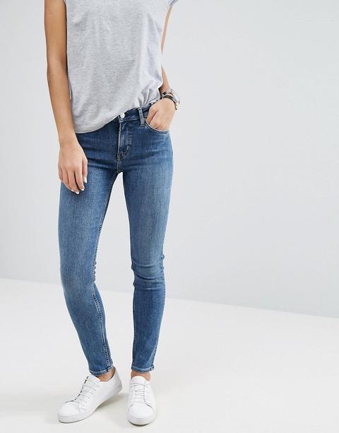 Weekday - Tuesday - Jeans Slim A Vita Medio Alta - Blu