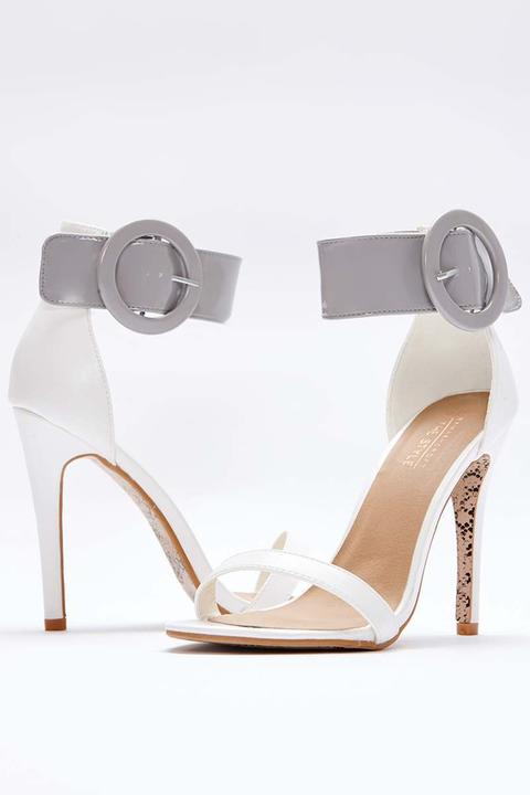 White Heels - Sarah Ashcroft White Patent Barely There Heels