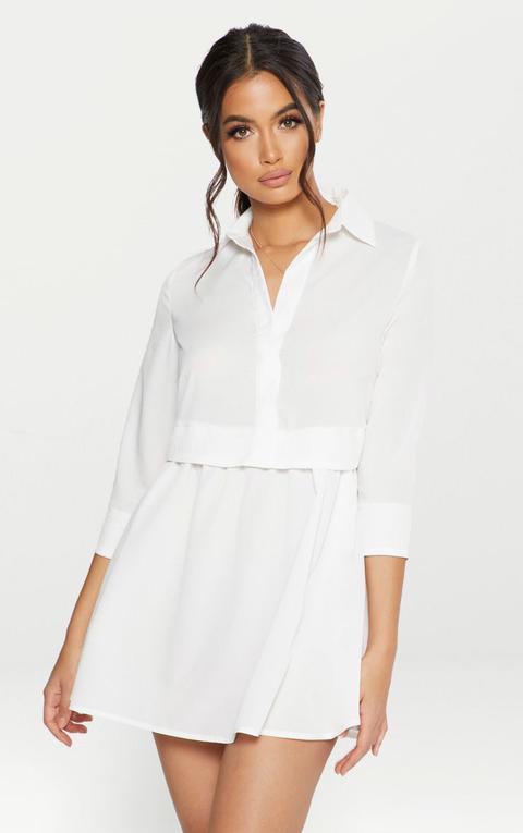 White Layer Shirt Dress