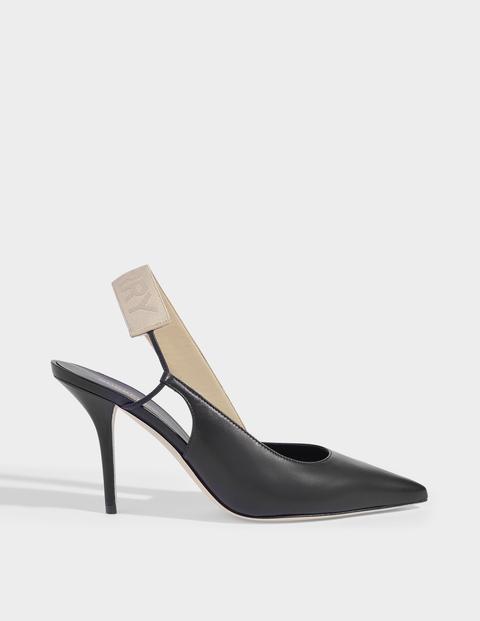 Slingbacks Maria En Cuir De Veau Noir