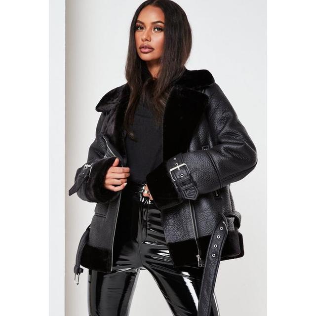 missguided aviator coat