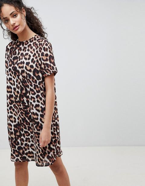 Minivestido De Corte Recto Transparente Con Estampado De Leopardo De Asos Design