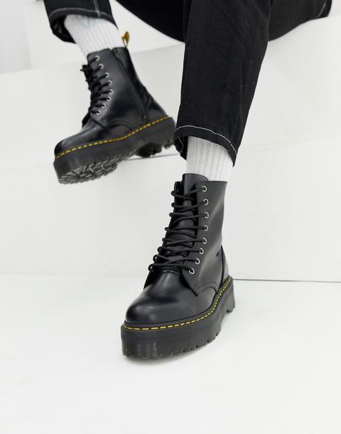 Dr Martens - Jadon - Bottes 8 Oeillets À Plateformes - Noir