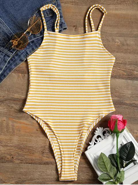 Body Cuello Rayas Con Cuello A Rayas Yellow Black